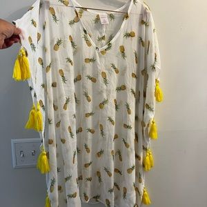 Pineapple Bathing suit cover up Size XL